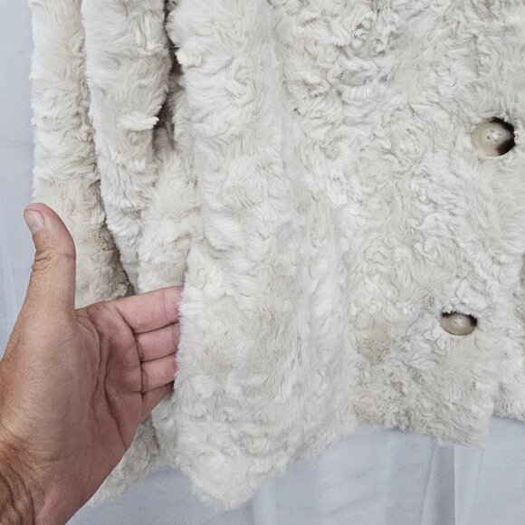 Ci Sono Cream Faux Fur Jacket Bohemian Comfy Cozy Cabin M - Picture 5 of 11